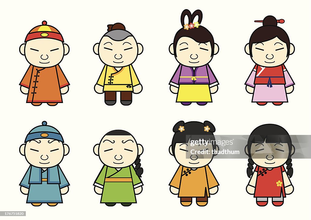 Chinese Cartoon Character Set High-Res Vector Graphic - Getty Images