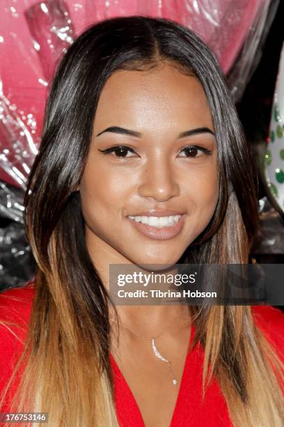 Karrueche Tran attends the 8th annual Kandyland on August 17, 2013 in Beverly Hills, California.