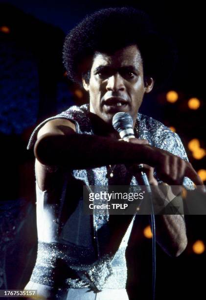 Aruban singer Bobby Farrell , of the German vocal group Boney M., during a concert in London, England, December 1, 1978.