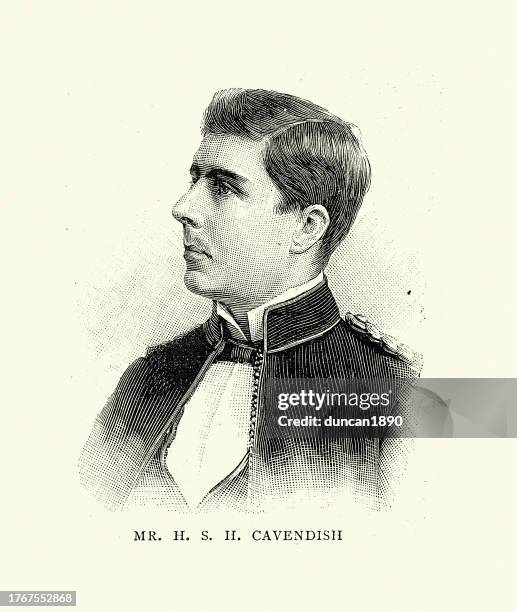 vintage illustration of henry cavendish, 6th baron waterpark a british victorian era explorer, 1890s - henry cavendish stock illustrations