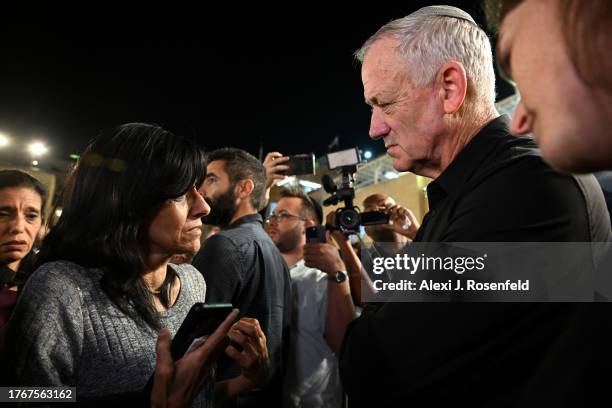 Gali Yoshen who’s daughter was killed pleads with Benny Gantz, who’s part of the emergency government at the “In Memoriam of 1,400 Souls: Special...