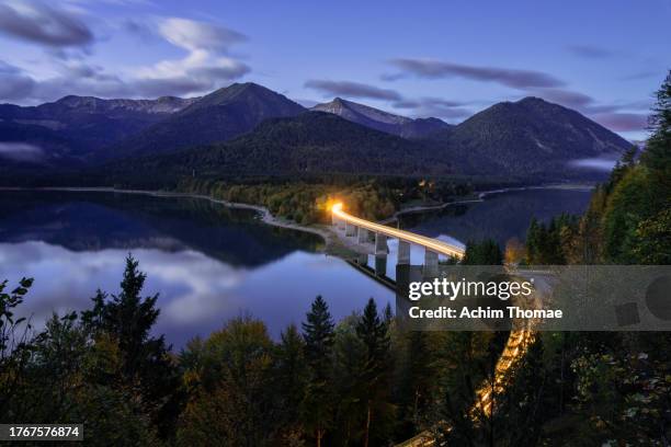 lake sylvenstein, bavaria, germany, europe - achim hill stock pictures, royalty-free photos & images