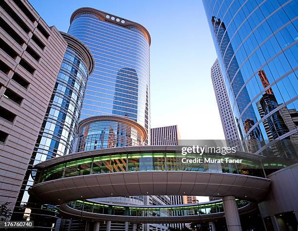 modern buildings in downtown - houston texas downtown stock pictures, royalty-free photos & images