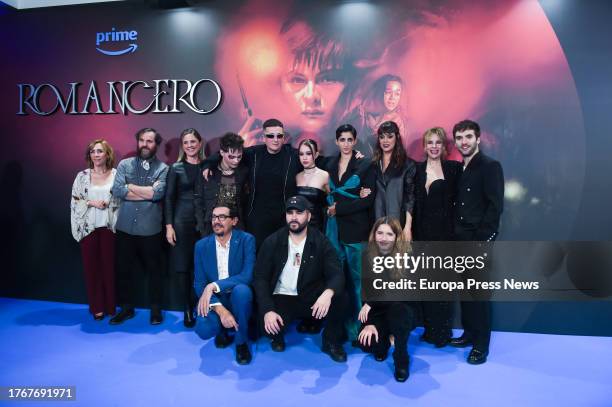 Family photo of the film's artistic team at the photocall for the premiere of the 'Romancero' series, at the Paz cinemas, on 31 October, 2023 in...