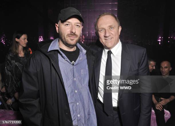 Demna Gvasalia and Francois-Henri Pinault in the front row