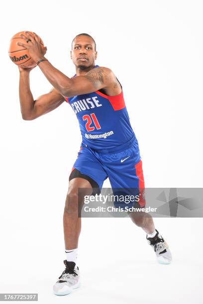 Treveon Graham of the Motor City Cruise poses for a head shot during the NBA G League Media Day at Detroit Pistons Practice Facility on November 3,...