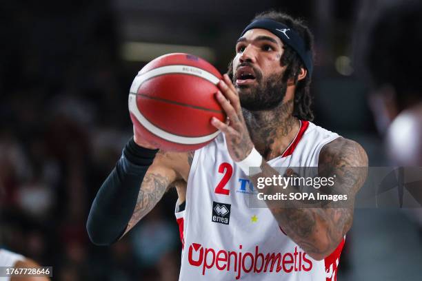 Willie Cauley-Stein of Pallacanestro Varese OpenJobMetis seen in action during LBA Lega Basket A 2023/24 Regular Season game between Pallacanestro...