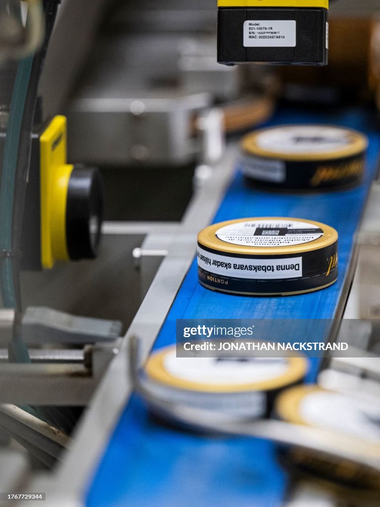 Snus Sweden Using A picture taken on October 17, 2023 shows the Swedish Match... News ...