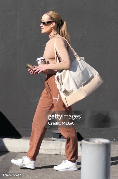 Peta Murgatroyd is seen leaving the 'Dancing With The Stars on November 6, 2023 in Los Angeles, California.