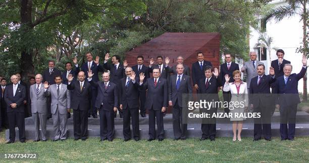 Brazilian President Luiz Inacio lula da Silva; Peruvian President Alejandro Toledo; Mexican President Vicente Fox; President of Portugal Jose Manuel...