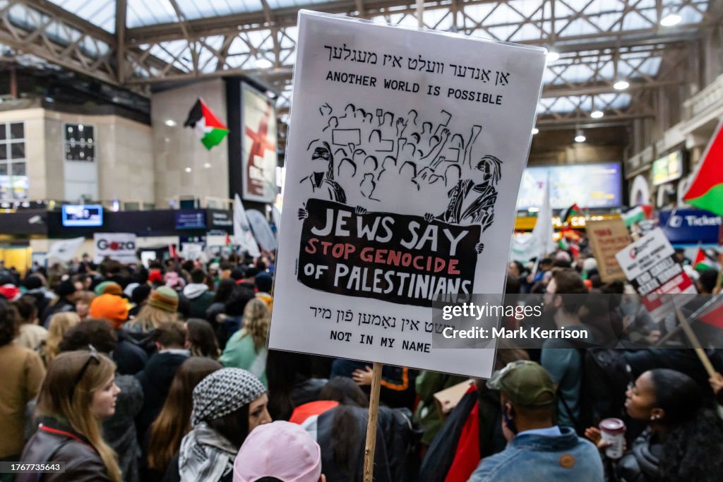 Pro-Palestinian Activists Occupy Charing Cross Station London