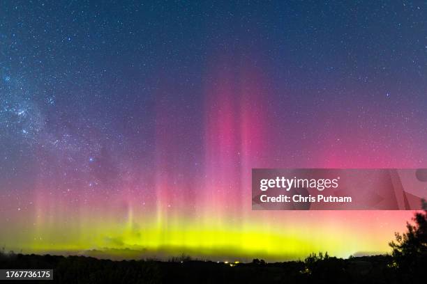 Increased solar activity results in the rare Aurora Australis being visible in southerly areas of Australia. This image taken from Fingal on the...