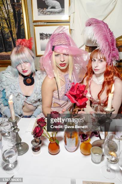 Katya Zelentsova, Gui Rosa and guest attend the Dark Versailles Halloween Ball at The London EDITION on October 31, 2023 in London, England.