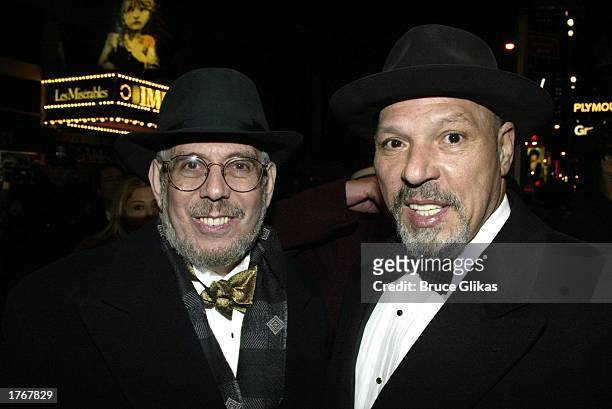 Producer Benjamin Mordecai andd Playwright August Wilson arrive at the opening night of "Ma Rainey's Black Bottom" by August Wilson at the Royale...