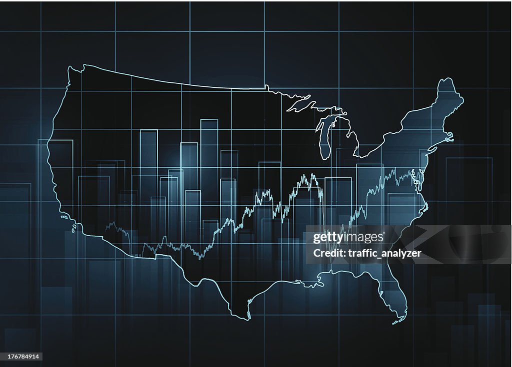 Stock Market Chart Over Usa Map High-Res Vector Graphic - Getty Images