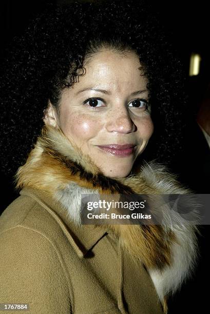 Actress Gloria Reuben arrives at the opening night of "Ma Rainey's Black Bottom" by August Wilson at the Royale Theatre on February 6, 2003 in New...