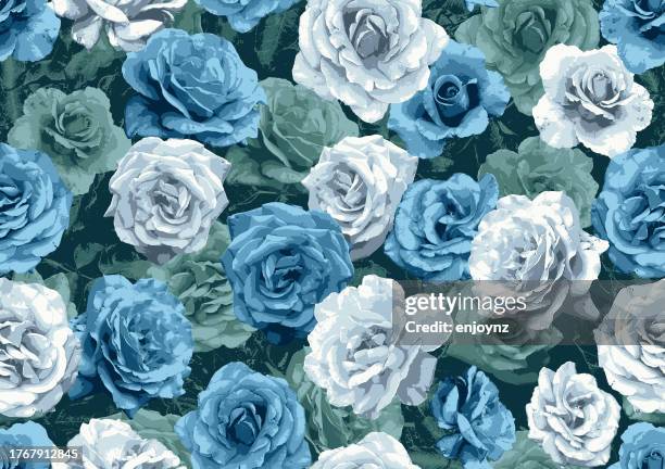 Blue Roses Header 493 Blue Rose Background High Res Illustrations - Getty Images