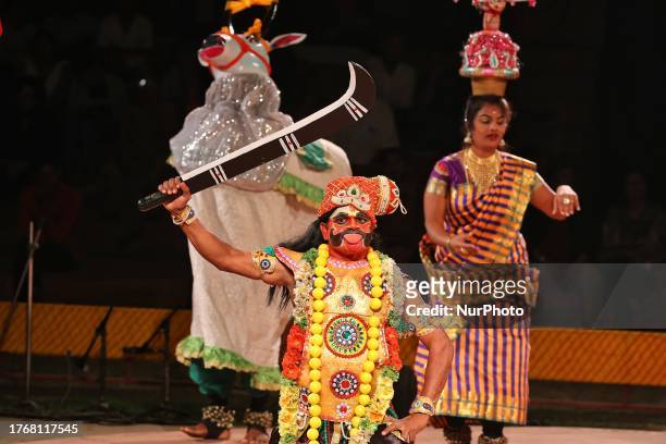 Artists from Tamil Nadu perform folk dance during the Lok Rang in Jawahar Kala Kendra in Jaipur, Rajasthan, India, Monday Night ,Nov 6,2023