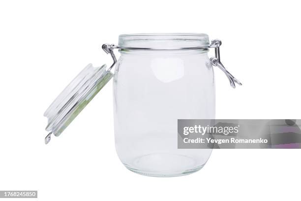 jar isolated on white background - barattolo di vetro foto e immagini stock