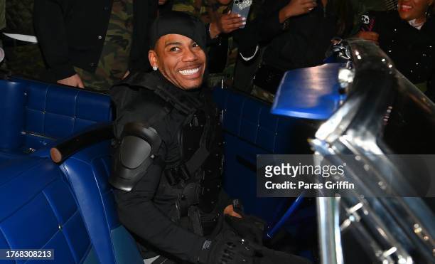 Rapper Nelly attends his "G.I. Moe" Halloween Birthday Celebration on October 31, 2023 in Fairburn, Georgia.