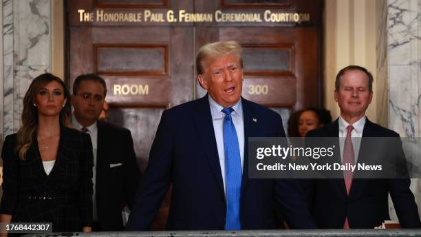 November 6: Former US President Donald Trump and his attorneys Christopher Kise and Alina Habba are pictured arriving at Manhattan Supreme Court...