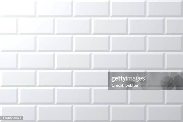 abstract bright white background - geometric texture - white bricks stock illustrations