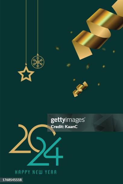 stockillustraties, clipart, cartoons en iconen met 2024. happy new year. abstract numbers on background vector illustration. holiday banner design for greeting card, invitation, calendar, etc. vector stock illustration - nieuwjaarsdag