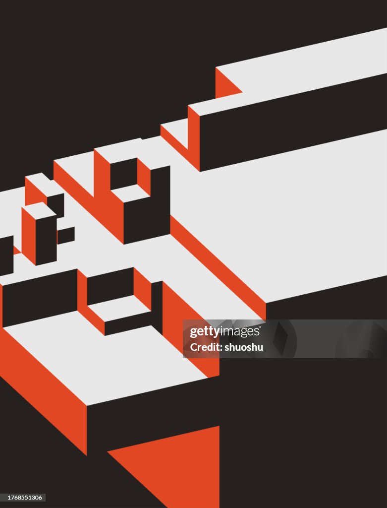 Abstract Minimalism Rectangle Cube Model Design Material Poster Pattern ...