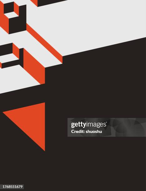 Poster Design With Rectangular Elements. Examples Abstract Minimalism Rectangle Cube Model Design Material Poster Pattern ...