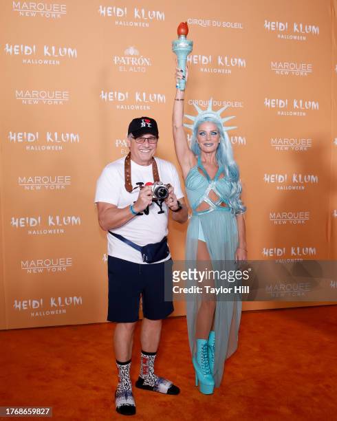 Kevin Mazur and Jenn Mazur attend the 2023 Heidi Klum Hallowe'en Party at Marquee on October 31, 2023 in New York City.