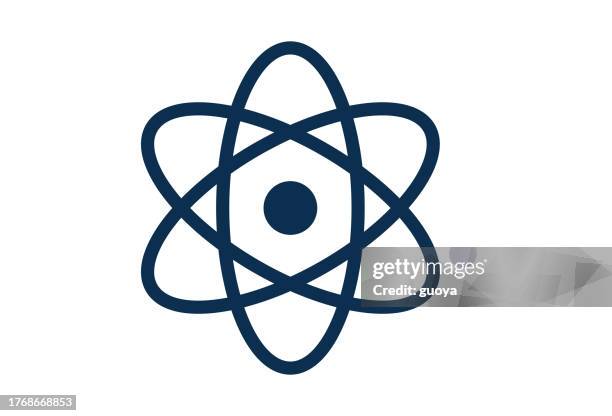 ilustraciones, imágenes clip art, dibujos animados e iconos de stock de atom icon. - proton symbol