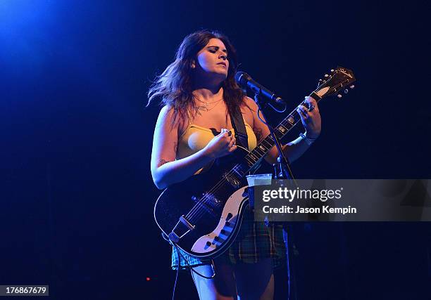 Bethany Cosentino of the band Best Coast performs at the El Rey Theatre on August 18, 2013 in Los Angeles, California.