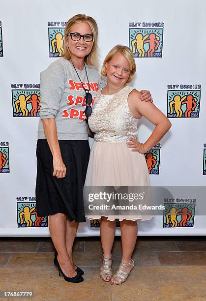 Actresses Maureen McCormick and Lauren Potter attend the Team Maria benefit for Best Buddies at Montage Beverly Hills on August 18, 2013 in Beverly...