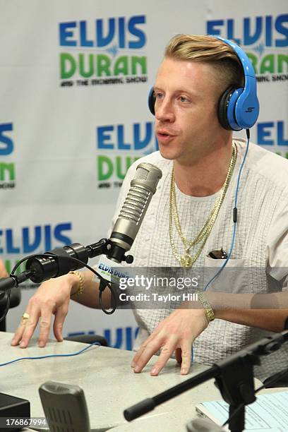 Rapper Macklemore visits "The Elvis Duran Z100 Morning Show" at Z100 Studio on August 16, 2013 in New York City.