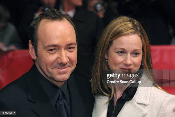 Actors Kevin Spacey and Laura Linney arrive at the 53rd Berlinale international film festival February 7, 2003 in Berlin Germany. Their new film "The...