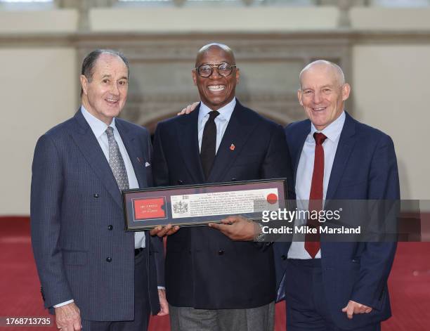 George Graham, lan Wright and Steve Coppell attend a lunch to celebrate Ian Wright receiving the Freedom of The City of London at The Old Library at...