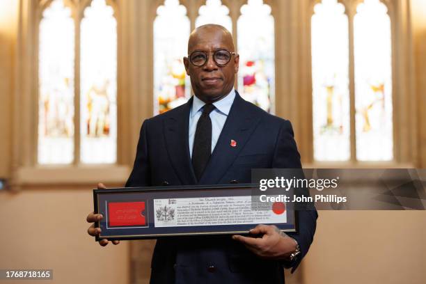 Former footballer Ian Wright receives the Freedom of The City of London at Guildhall on November 01, 2023 in London, England.