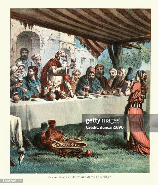 scene from the the parable of the prodigal son, for this my son was dead, and is alive again; he was lost, and is found. and they began to be merry - banquet stock illustrations