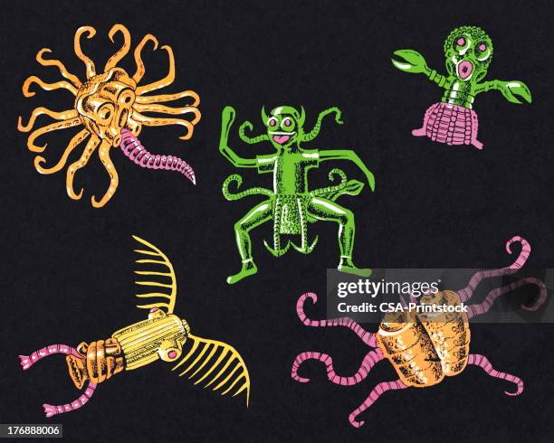 illustrations, cliparts, dessins animés et icônes de bug créatures - monstre