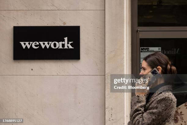 WeWork co-working office space in New York, US, on Tuesday, Nov. 7, 2023. WeWork Inc. Filed for bankruptcy, capping a tumultuous period that saw the...