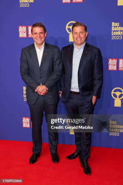 Alexander Sixt and Konstantin Sixt attend the "Das Goldene Lenkrad" Award 2023 at Axel Springer Haus on November 7, 2023 in Berlin, Germany.