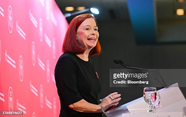 Catherine Tait, president and chief executive officer of CBC/Radio-Canada, during an event at the Montreal Chamber of Commerce in Montreal, Quebec,...