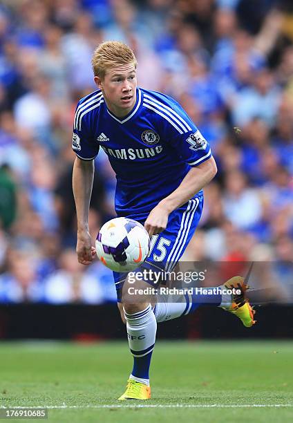 Kevin De Bruyne of Chelsea in action during the Barclays Premier League match between Chelsea and Hull City at Stamford Bridge on August 18, 2013 in...