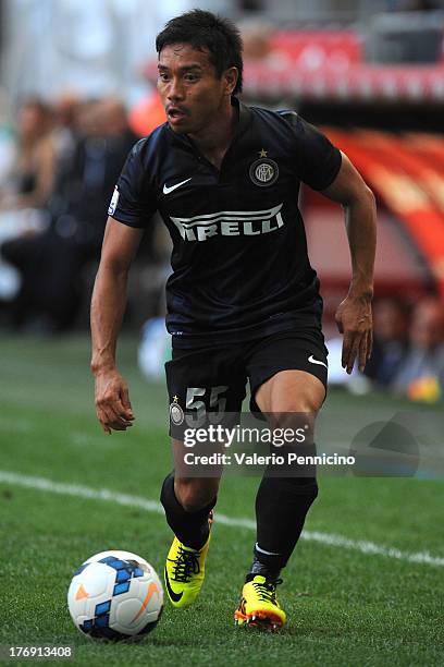 Yuto Nagatomo of FC Internazionale Milano in action during the TIM cup match between FC Internazionale Milano and AS Cittadella at Stadio Giuseppe...