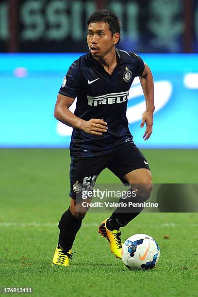 Yuto Nagatomo of FC Internazionale Milano in action during the TIM cup match between FC Internazionale Milano and AS Cittadella at Stadio Giuseppe...