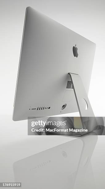 Rear view of an Apple iMac photographed on a white background, taken on January 17, 2013.