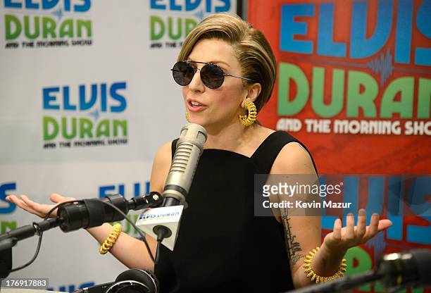 Lady Gaga visits "Elvis Duran and the Z100 Morning Show" at Z100 Studio on August 19, 2013 in New York City.