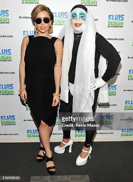 Lady Gaga and Greg T. At "Elvis Duran and the Z100 Morning Show" at Z100 Studio on August 19, 2013 in New York City.