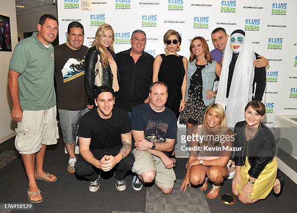 Lady Gaga and Elvis Duran and the Z100 Morning Show at Z100 Studio on August 19, 2013 in New York City.