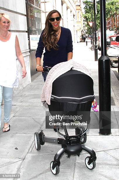 Rochelle Humes of The Saturdays sighted at BBC Radio 1 on August 19, 2013 in London, England.